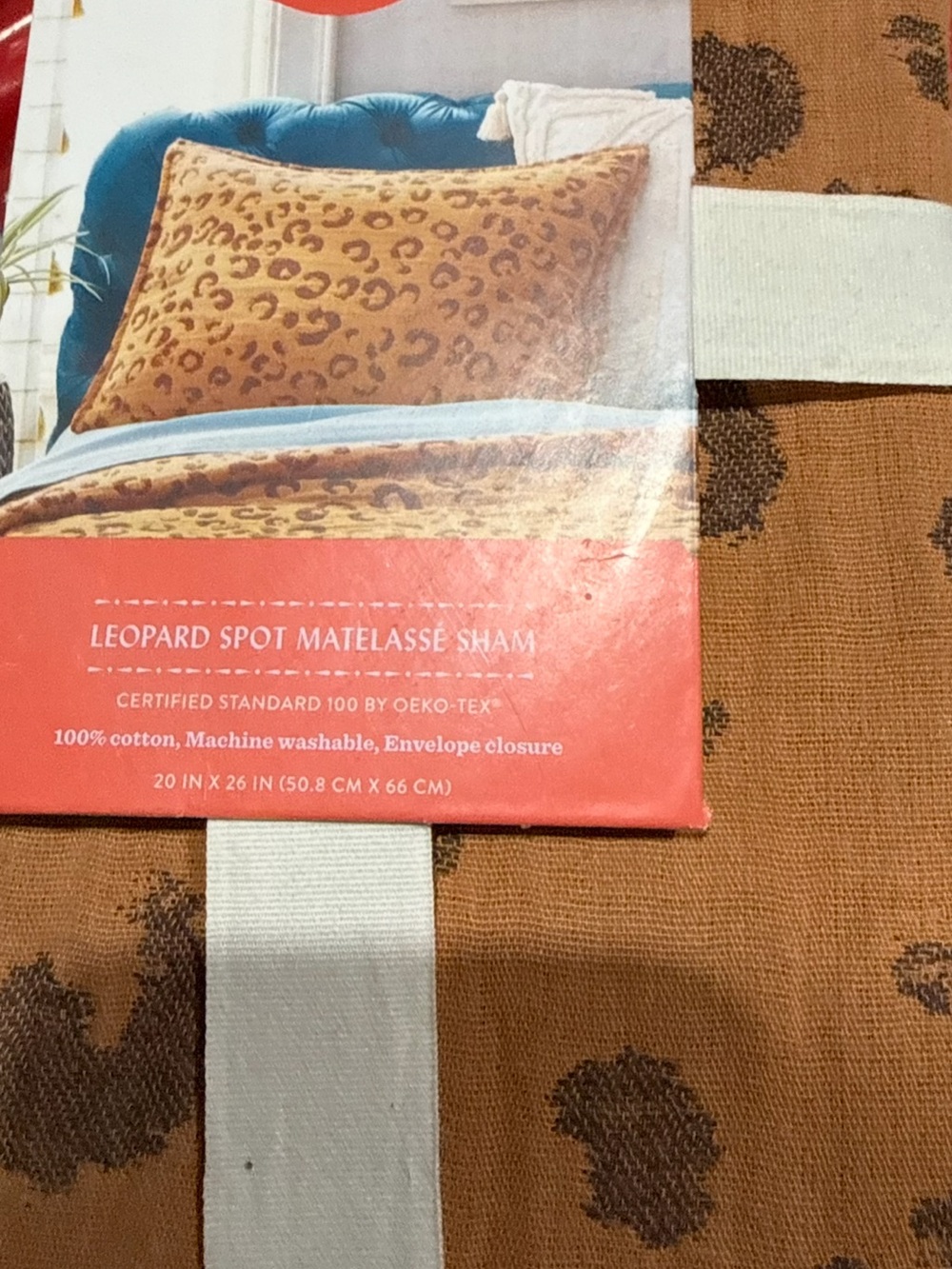 Opalhouse Leopard Print Pillow Sham in Brown and Cream